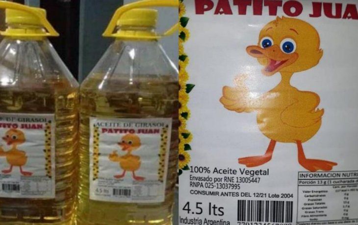 ANMAT&nbsp;prohibió la comercialización del aceite de girasol Patito Juan