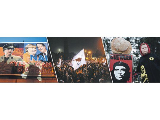 Continúan las masivas manifestaciones en las ciudades chipriotas contra el plan de salvataje acordado entre el Gobierno conservador de Anastasiades y la “troika” y el eurogrupo. Merkel,el centro de las críticas chipriotas.