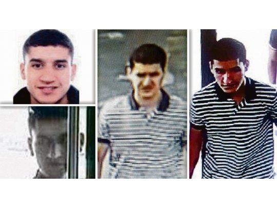BÚSQUEDA Y FINAL. La Policía catalana presentó ayer varias fotos de cámaras de seguridad de Younes Abouyaaqoub, el terrorista que mató a 15 personas en La Rambla de Barcelona. Horas después, caería.