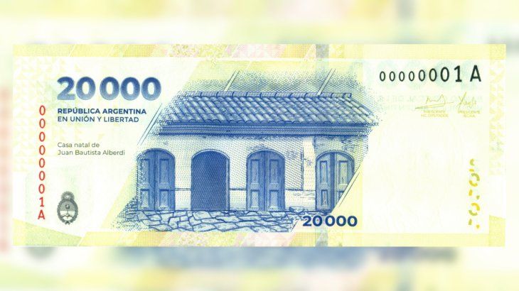 En el reverso del nuevo billete se verá la casa natal de Alberdi. 