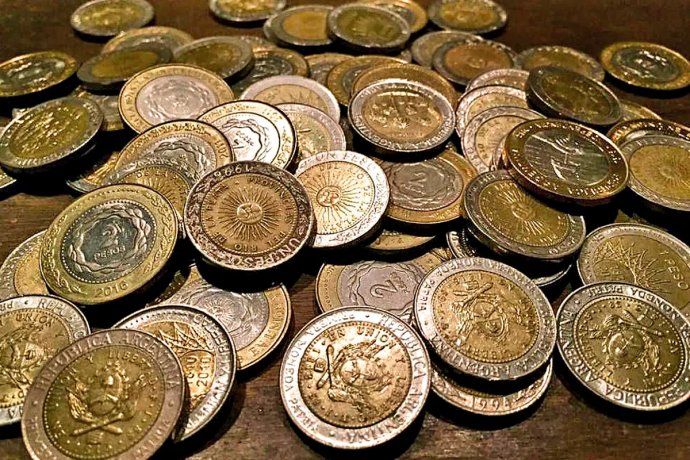 Bills and coins. Bills and coins.