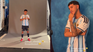 Thiago Almada y Exequiel Palacios durante la sesión de fotos. 