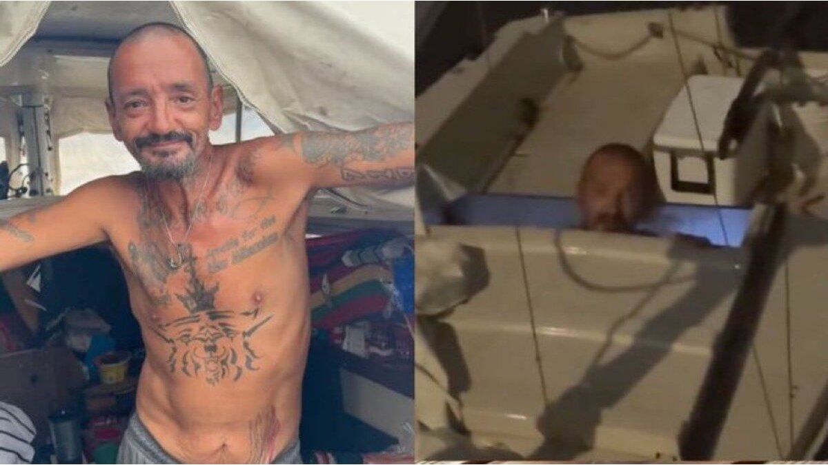 Who is the man who stayed on his boat and braved Hurricane Milton?