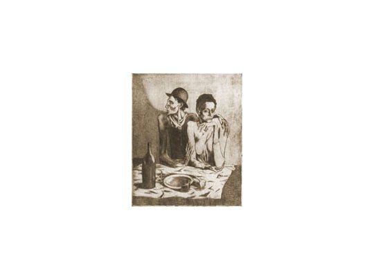 Le Repas Frugal (Comida frugal), pertenece al período azul de Picasso.