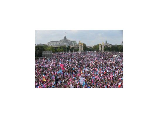 Manifestantes en Francia.