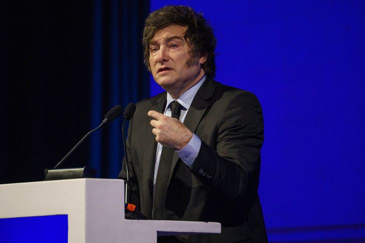 Javier Milei en la última jornada del AMCHAN. Javier Milei en la última jornada del AMCHAN.