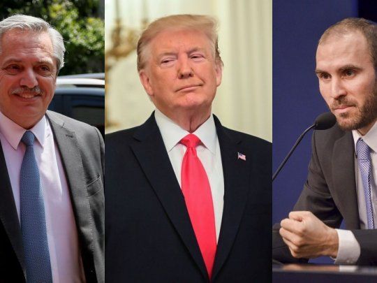 Alberto Fernández, Donald Trump y Martín Guzmán.
