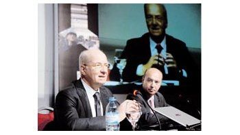 ámbito.com | Paolo Rocca, durante su disertación ayer con la que se clausuró el seminario para pymes organizado por el grupo Techint. Se quejó del comercio desleal de Brasil y China.
