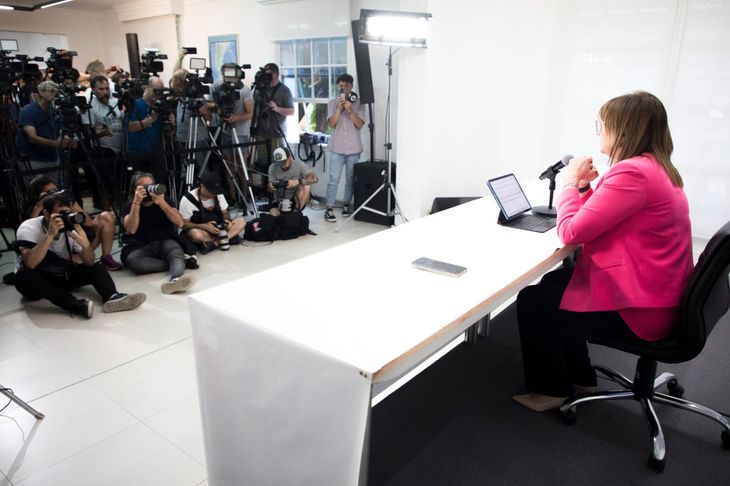 Patricia Bullrich en la presentación del protocolo antipiquetes. Patricia Bullrich en la presentación del protocolo antipiquetes.