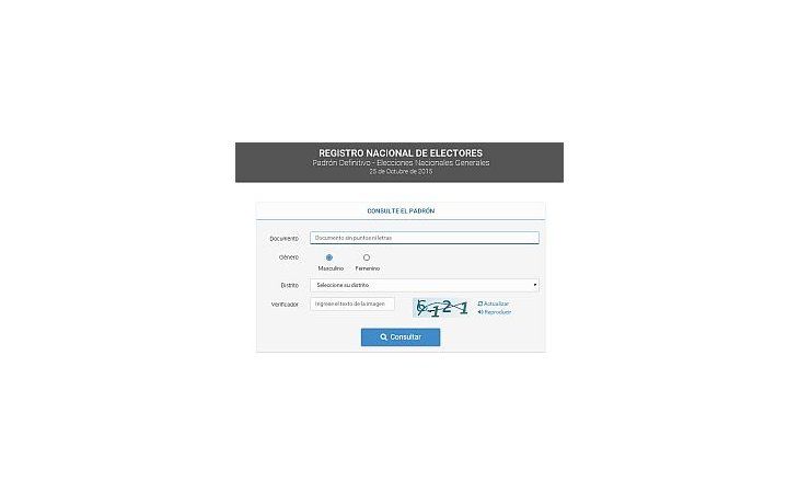 Consulte el padrón para saber lugar y mesa de votación