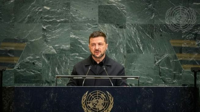 Volodimir Zelenski habló ante la Asamblea General de la ONU en Nueva York.