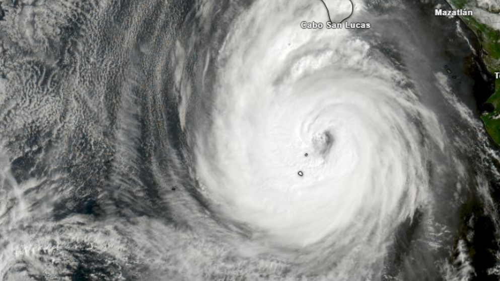 La vista área del huracán Priscilla.