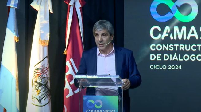Luis Caputo en la Convención Anual de la Cámara Argentina de la Construcción.&nbsp;
