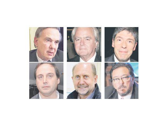 Miguel Ángel Pichetto, Federico Pinedo, Juan Manuel Abal Medina (arriba).  Dalmacio Mera, Omar Perotti y Pedro Guastavino (abajo).