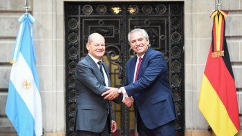 Alberto Fernández y Olaf Scholz.