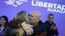 José Luis Espert ayer junto a Karina Milei en La Matanza. Javier Milei se sumará hoy a la campaña libertaria junto a su hermana.
