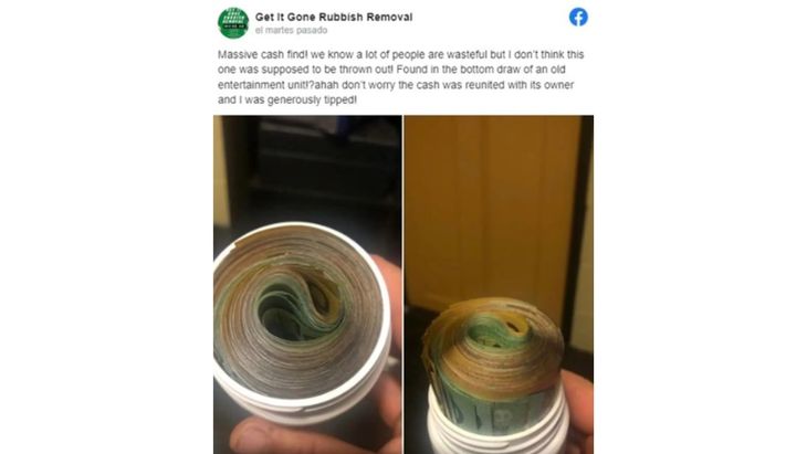 El posteo de Jesse Stewart desde la cuenta de Facebook de la empresa Get It Gone Rubbish Removal.