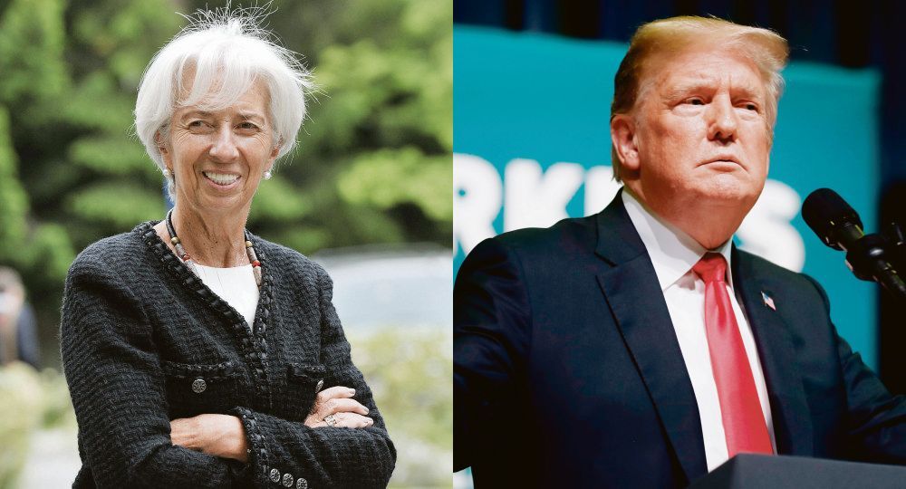 Christine Lagarde y Donald Trump.