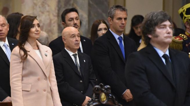 La vicepresidenta Victoria Villarruel compartió el Tedeum con Javier Milei. 
