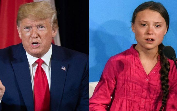 Donald Trump y Greta Thunberg.