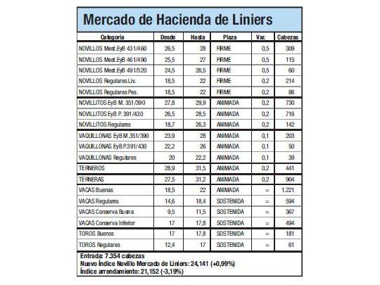 Alza del 1% para el Índice Novillo