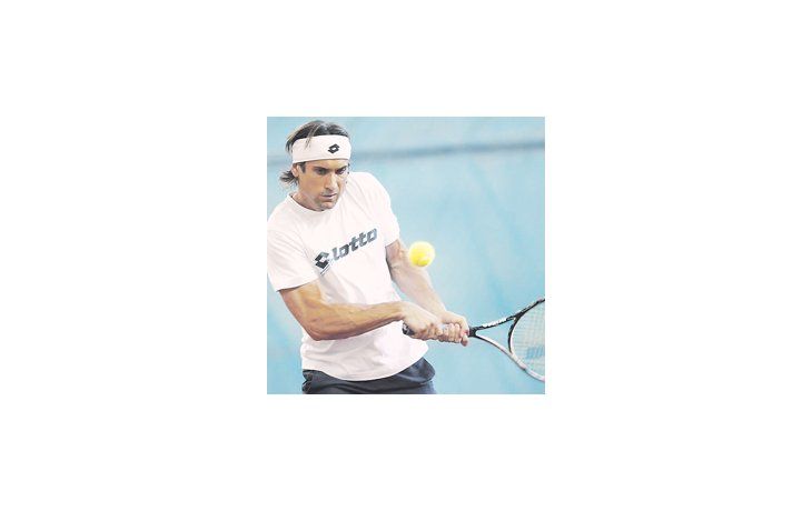 David Ferrer llegó de Londres, donde participó del Masters, y ayer por la tarde entrenó con el equipo español.