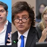 Kicillof, Milei y Bregmna, los tres referentes que fueron relevados en el reciente trabajo de Zentrix.