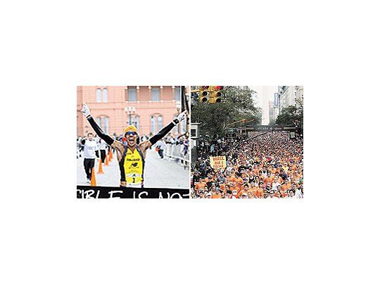 Pese a la llovizna y el frío,más de 10.000 personasparticiparon ayer de laMedia Maratón de Adidas.Hubo gran cantidad decorredores brasileños, entrelos que se encontraba elganador, Adriano Bastos.