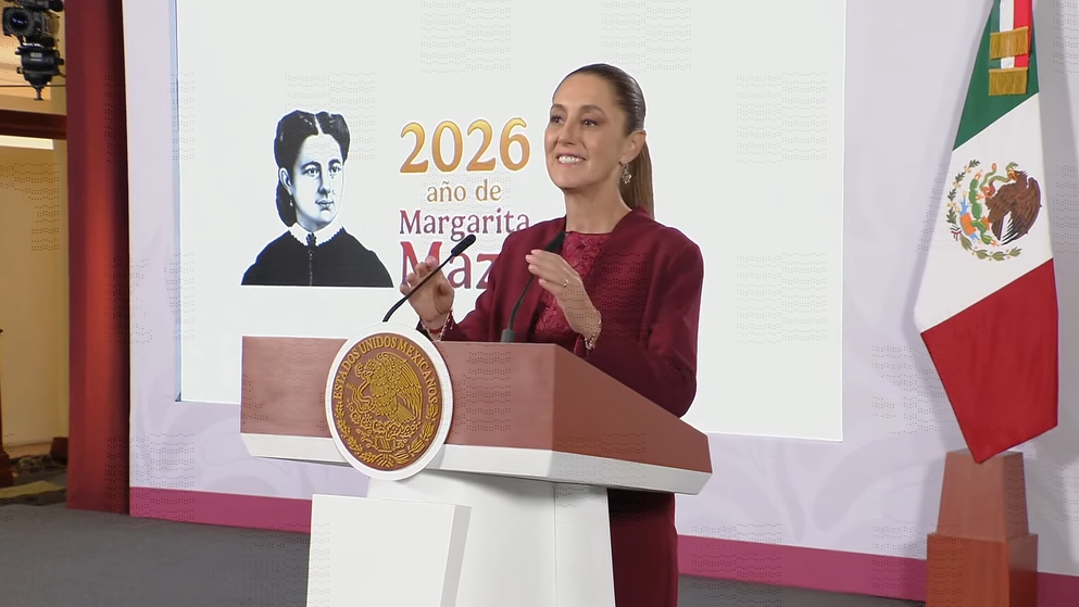 Claudia Sheinbaum en la Mañanera de este jueves.