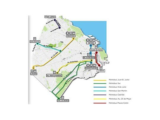 El nuevo mapa del Metrobús.