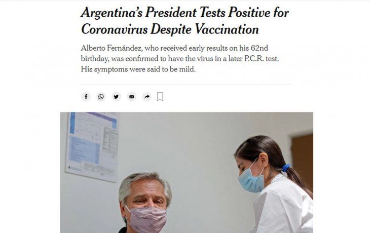 El titular de The New York Times.&nbsp;