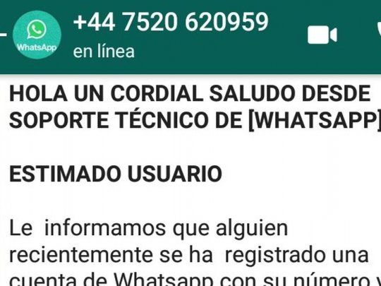 La estafa que está circulando en WhatsApp.