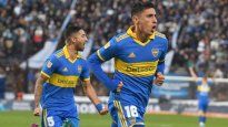 La Boca llena de gol. Merentiel festeja el primer tanto de Boca en La Plata.