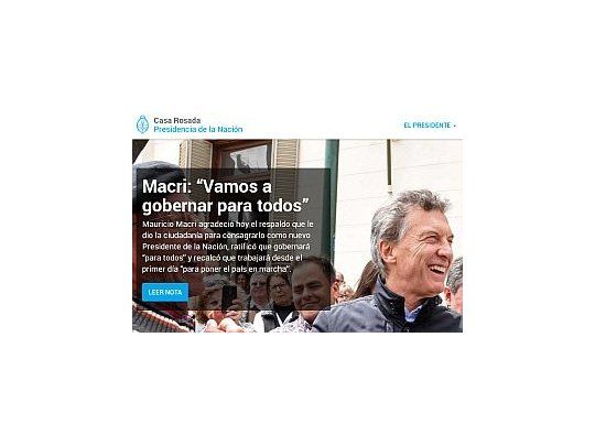 Casa Rosada también cambió su web