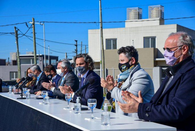 Acto de Alberto Fernández en Merlo.