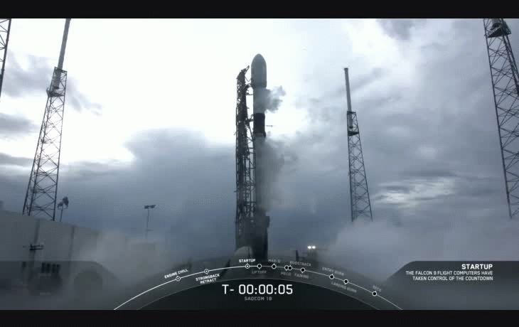 El momento del despegue del Falcon 9 que trasladó el satélite argentino SAOCOM 1B.