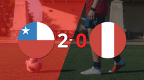 con dos goles, chile se impuso a peru en el estadio david arellano
