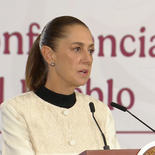 Claudia Sheinbaum en la Mañanera del Pueblo.
