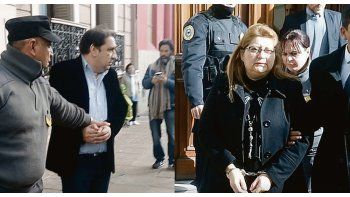 DETENIDOS. Penosa imagen ayer de dos funcionarios paranaenses involucrados en una causa por presunto narcotráfico en la que aparece muy complicado el intendente de la capital provincial, Sergio Varisco.
