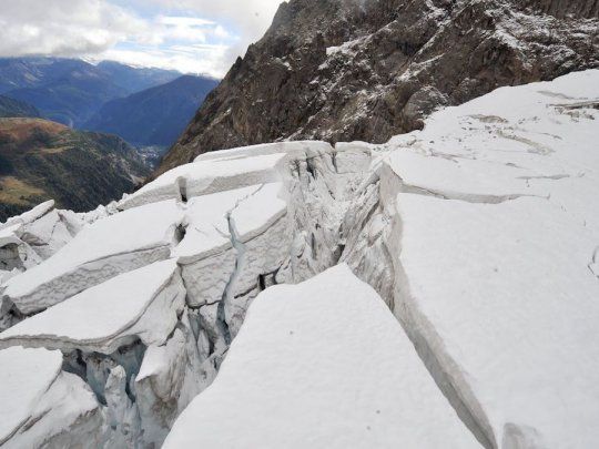 El cambio climático afecta al glaciar Mont Blanc.
