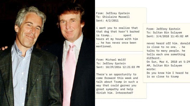 Miles de mails mencionan contactos entre Trump y Epstein. Miles de mails mencionan contactos entre Trump y Epstein.