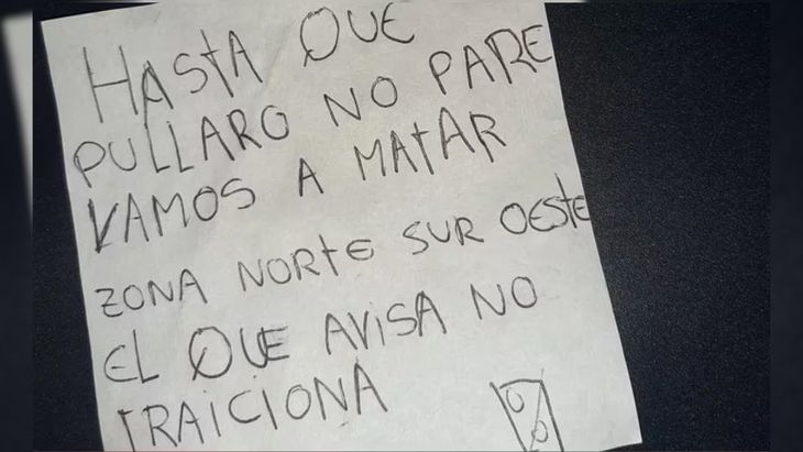 La amenaza contra Maximiliano Pullaro. La amenaza contra Maximiliano Pullaro.