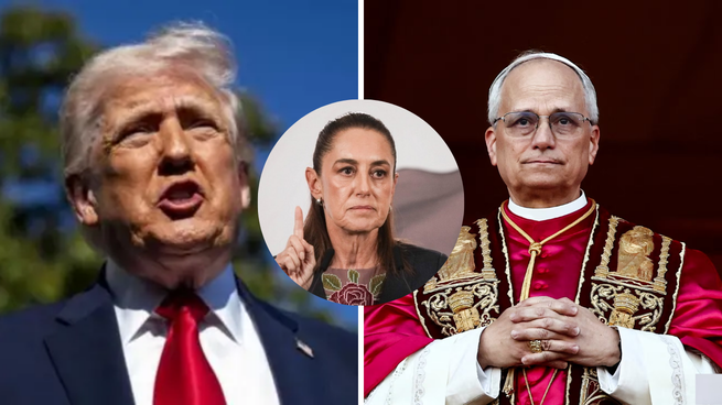 Claudia Sheinbaum defiende al papa León XIV ante críticas de Donald Trump.