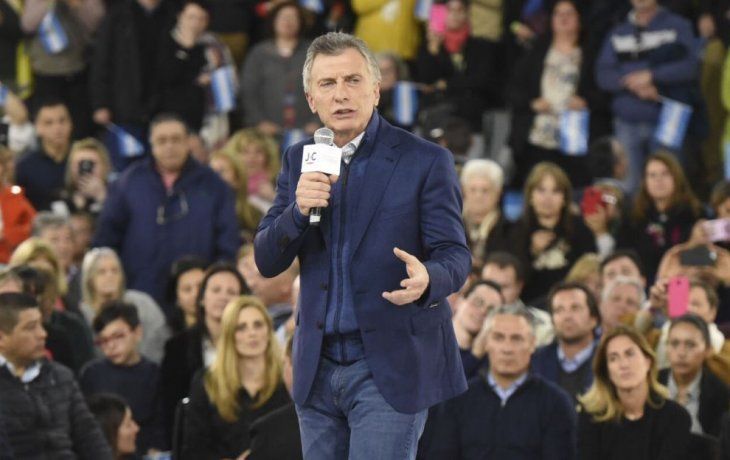 Macri durante el acto en la ciudad santafesina.