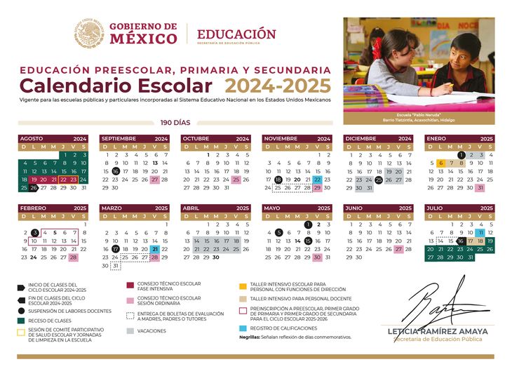 Calendario Escolar 2024 - 2025 SEP