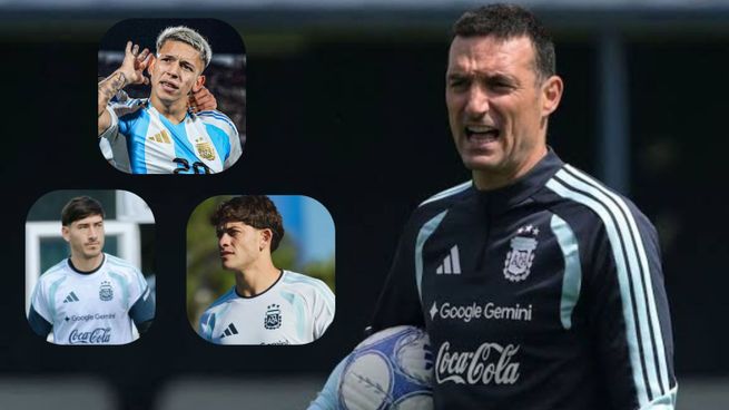 El once que planteó Lionel Scaloni con la Selección argentina: tres juveniles, doble nueve y nuevo capitán.