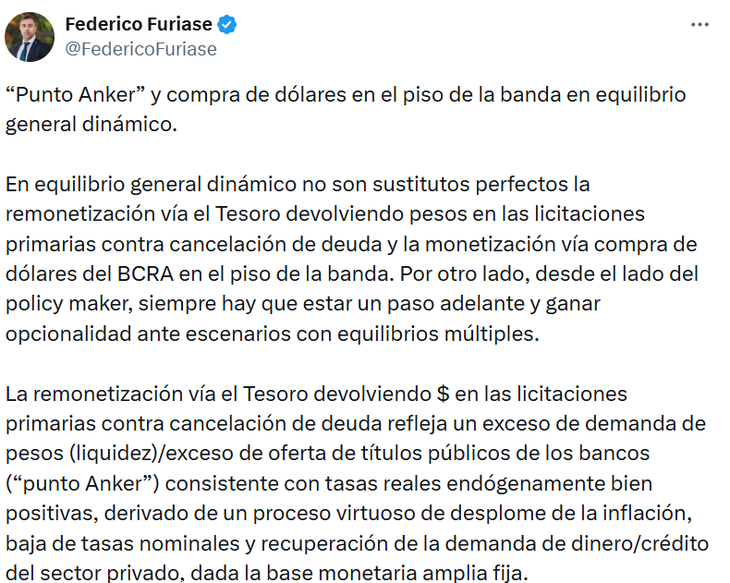 El director del BCRA salió a explicar la estrategia monetaria El director del BCRA salió a explicar la estrategia monetaria