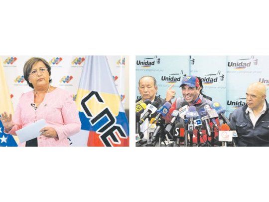 El palacio y la calle. Tibisay Lucena, cabeza del poder electoral, terminó ayer con las esperanzas de remover este año a Nicolás Maduro. El opositor Henrique Capriles llamó a la población a “tomar Caracas” como protesta.