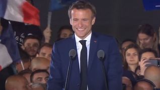 Emmanuel Macron en su discurso tras la victoria presidencial.&nbsp;