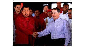 Hugo Chávez y Álvaro Uribe